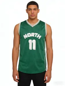 Men's Basketball Jersey Letter Pattern Loose Fit Breathable Sleeveless Top S-Xxxl Casual Sports Training Uniform