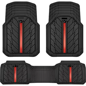 Tire Tread DeepDish Rubber Floor Mats,Heavy Duty car mats, Universal XL~M ,Fit for Truck SUV Vehicle Automotive, Waterproof car mats 3 Piece