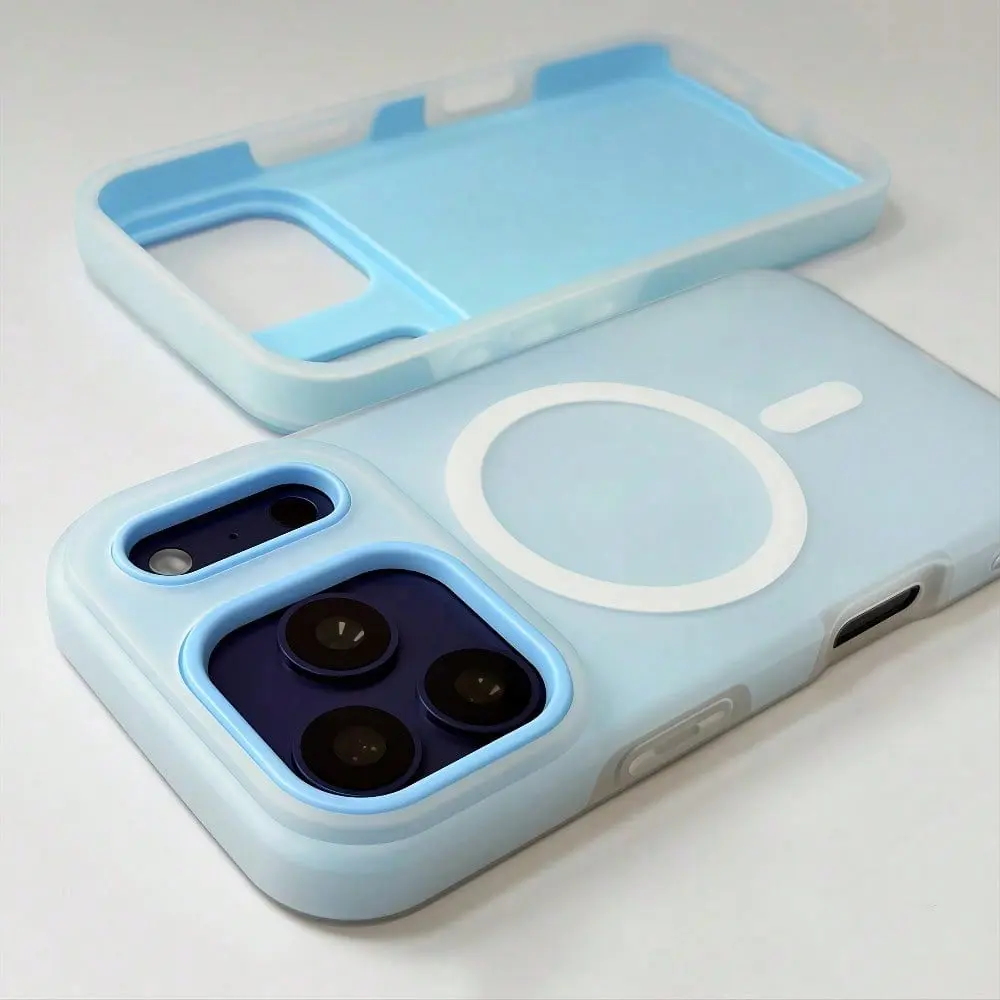 Compatible with iPhone17 Pro Max, iPhone16, 15, 14, 12, 11 Pro Max Plus Galaxy A Series, S22, S23, S24, S25 Ultra, S26 Ultra 2-in-1 Matte Magnetic Phone Case Minimalist, stylish, shock-resistant, macaron color palette, suitable for both men and women.