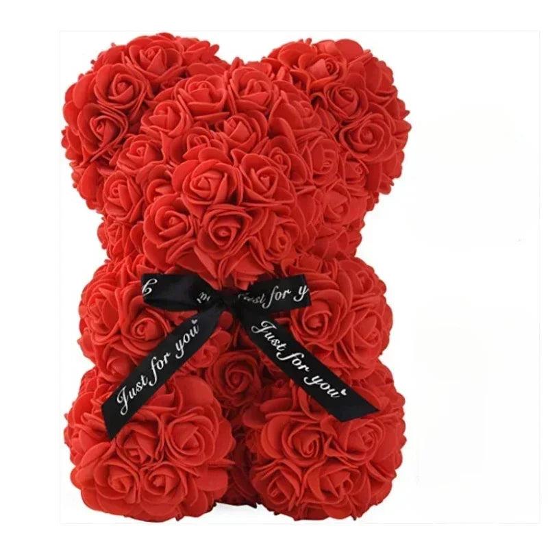 Artificial Flower Eternal Rose Teddy Bear for Mom Mother's Day Birthday Valentine's Day Anniversary Gifts & Decorations