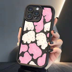 Pink Cookie Phone Case for iPhone 17 Air 16 16e 15 14 13 12 11 Pro Max Plus X XS Soft Durable Silicone Shockproof Drop Protection Bumper Cover