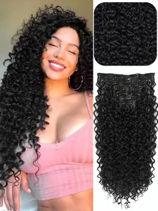 Women's Long Hair Extension Set, 6-Piece Invisible Natural Fashion Extensions, Suitable for Daily Use & Stylish Looks, Synthetic Wavy Curly