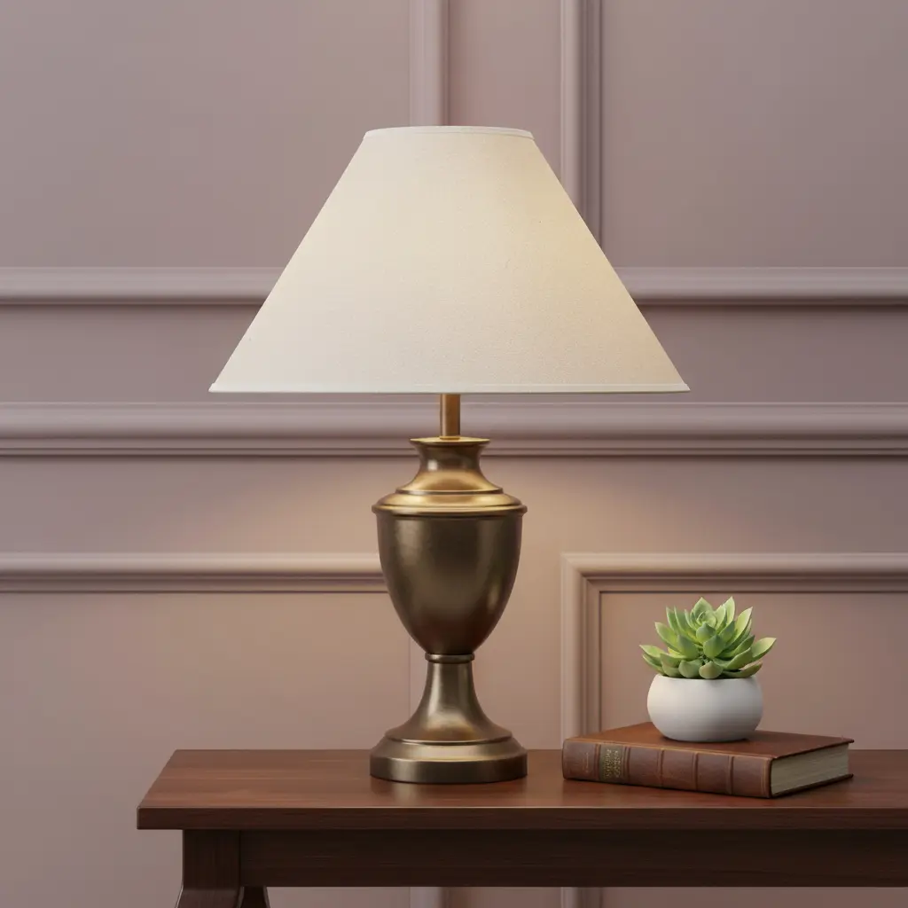 HomeRoots 654744 Kraft Paper Plain Empire Lamp Shade - Spider - Light Brown, 11.00 H X 21.00 W X 21.00 D In, Solid Color, 7 X 21 X 13 In