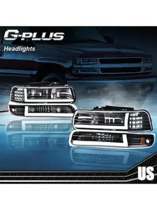 For 99-02 Chevy Silverado 1500 2500 HD 3500 LED DRL Headlight+Bumper Signal Lamp
