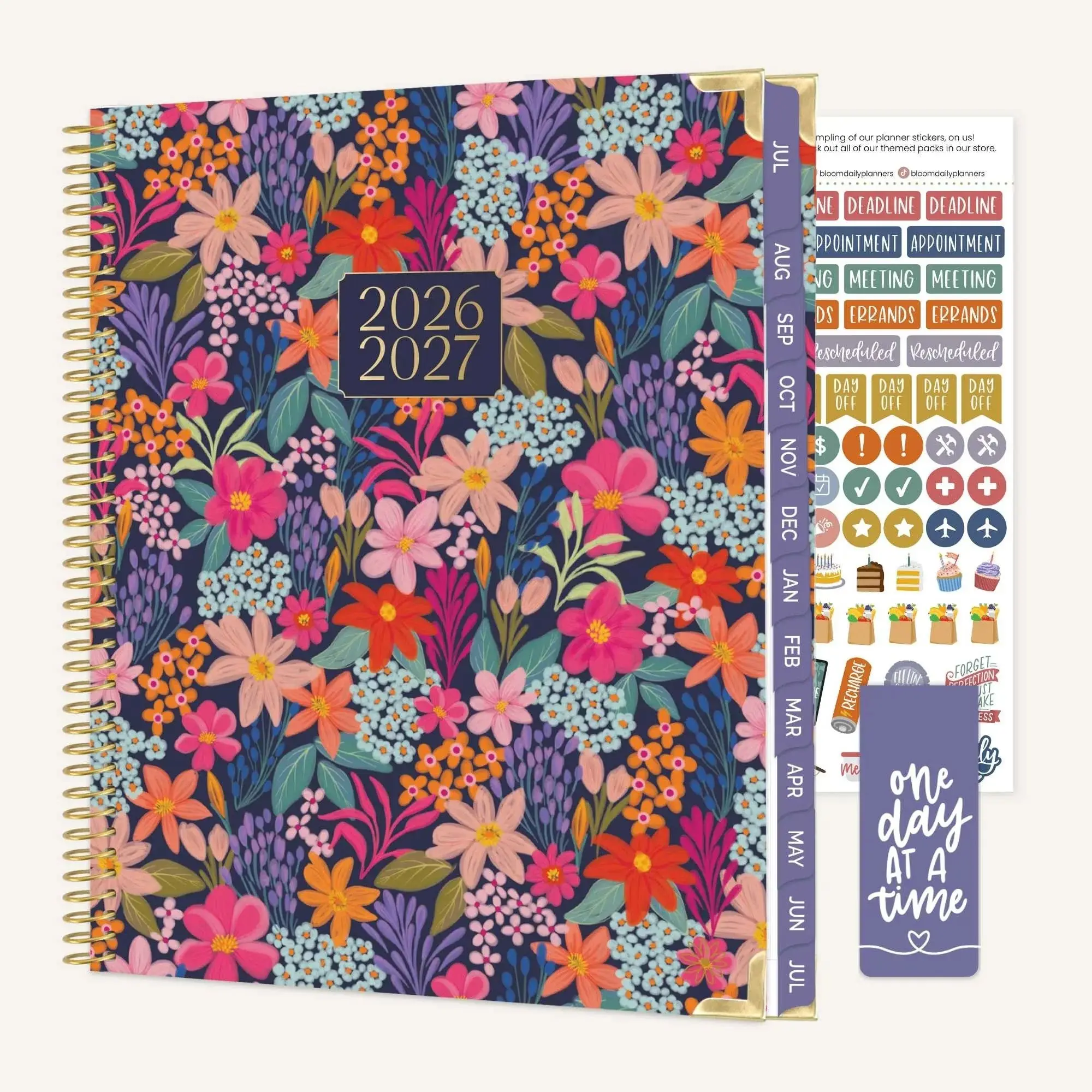 2026–27 Hard Cover Planner, 8.5" x 11" | Floral Fiesta