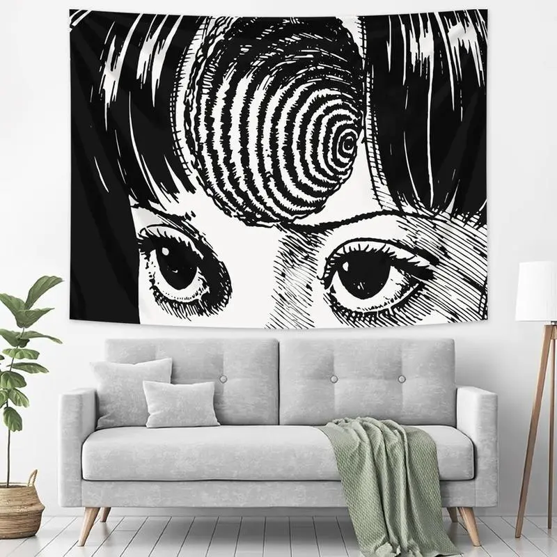 Modern Portrait Pattern Tapestry Room Decor, 1 Count Creative Wall Hanging Room Decor, Wall Decor for Living Room Bedroom, Home Decor, Gift, Decorations Supplies, Design, Art, Decorative Print, Black and White, Decoration Items, Wall Tapest