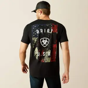 Ariat Mens Ariat Faded Bull T-Shirt - Black