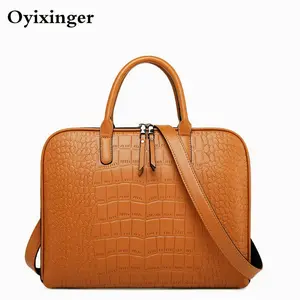 Women's Leather Shoulder Laptop Briefcases