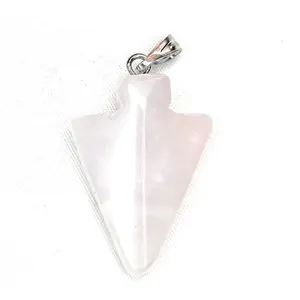 Arrowhead Gemstone Pendant - Rose Quartz