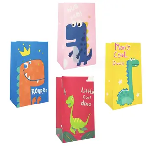 8Pcs Dinosaur Party Favor Bags Dinosaur Gift Bags Kids Party Goodie Bags Candy Bags