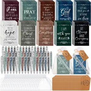 200 count  Verse Sets Church Christian  Include 50 Scripture Notebooks 50   Pens 50 Thanks Tags 50 Organza Bags for Women Man Christian Party Gifts(Fresh Color,Classic)