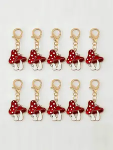 10 Pcs Mushroom Thanksgiving Keychains, Perfect Bag Accessories, Party Gifts, Memorable Keychain Set, Holiday Decor, Shoe Accessories