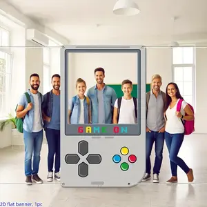 2D photo background props, game-themed birthday party decorations, photo props, video games, background banners, portable game consoles, photo background frames, background boards, birthday party game enthusiast gifts, dyz