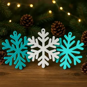 8” Hanging Snowflakes - Large Size-Multiple Color Multi Pack for Festive Decorations - 5 Pack