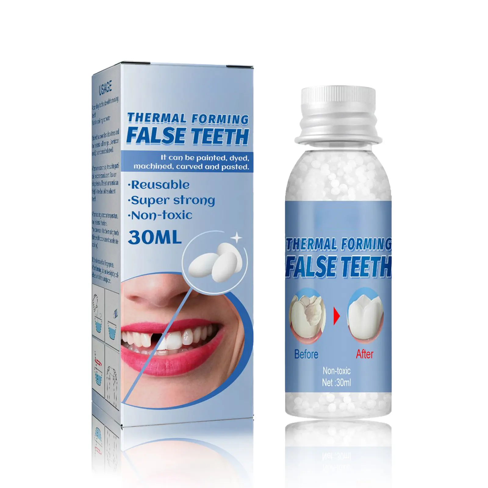 Moldable Dental Gel Dentures Temporary Fillings Cavities and Teeth Fillings Temporary Tooth Filling Denture Kit Oral false tooth fake