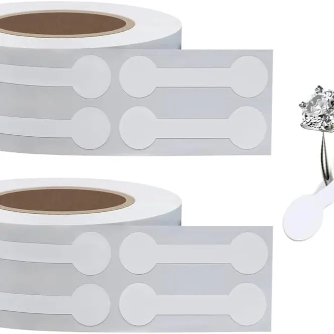 Jewelry Price Tags Stickers 1000PCS Price Stickers White Blank Price Tags Small Business Price Labels Self Adhesive Roll