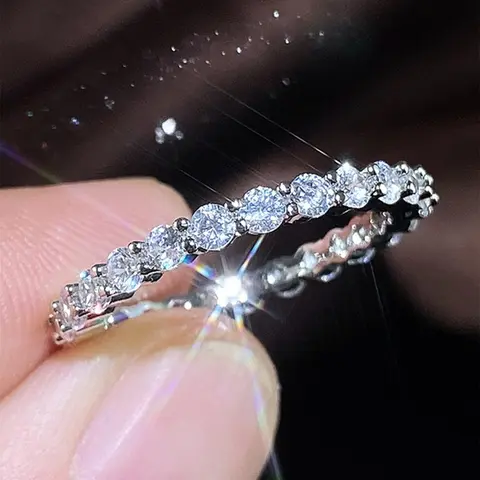 1 Piece Classic Glitter Artificial Zircon Decor Metal Ring, Ideal Gift Choice For Wedding, Party & Birthday, Artificial Zircon Rings, Unique Rings, Elegant Glittering Ring, Beautiful Rings