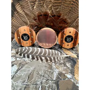 The Copperhead Pot Call - 3.5" Copper Strike Surface for Realistic Hen Vocals - Maple Mahogany Walnut Wood Body - Customizable Striker Included