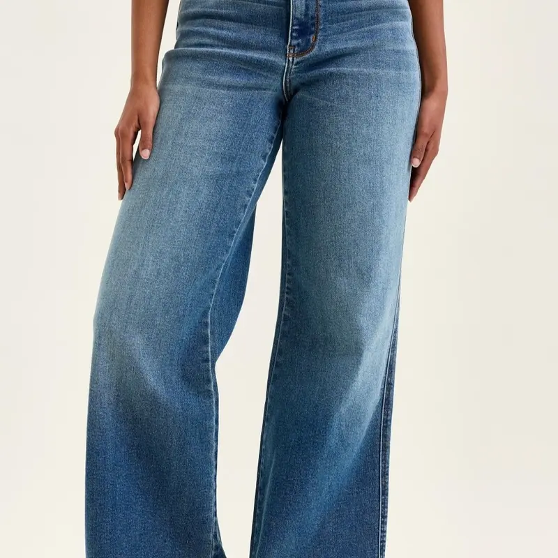 Karla Judy Blue High Waisted Retro Wide Jean
