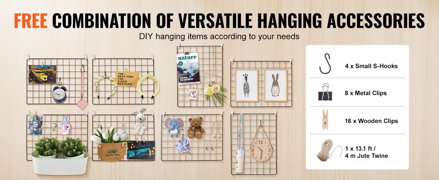 SucceBuy Grid Wall Panels Tower Wire Gridwall Display Racks Double Side Gridwall Panels for Art Craft Shows Retail Shop w/ Hooks