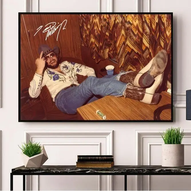 Hank Williams Middle Finger Signature Poster - home decor - vintage (No Frame)