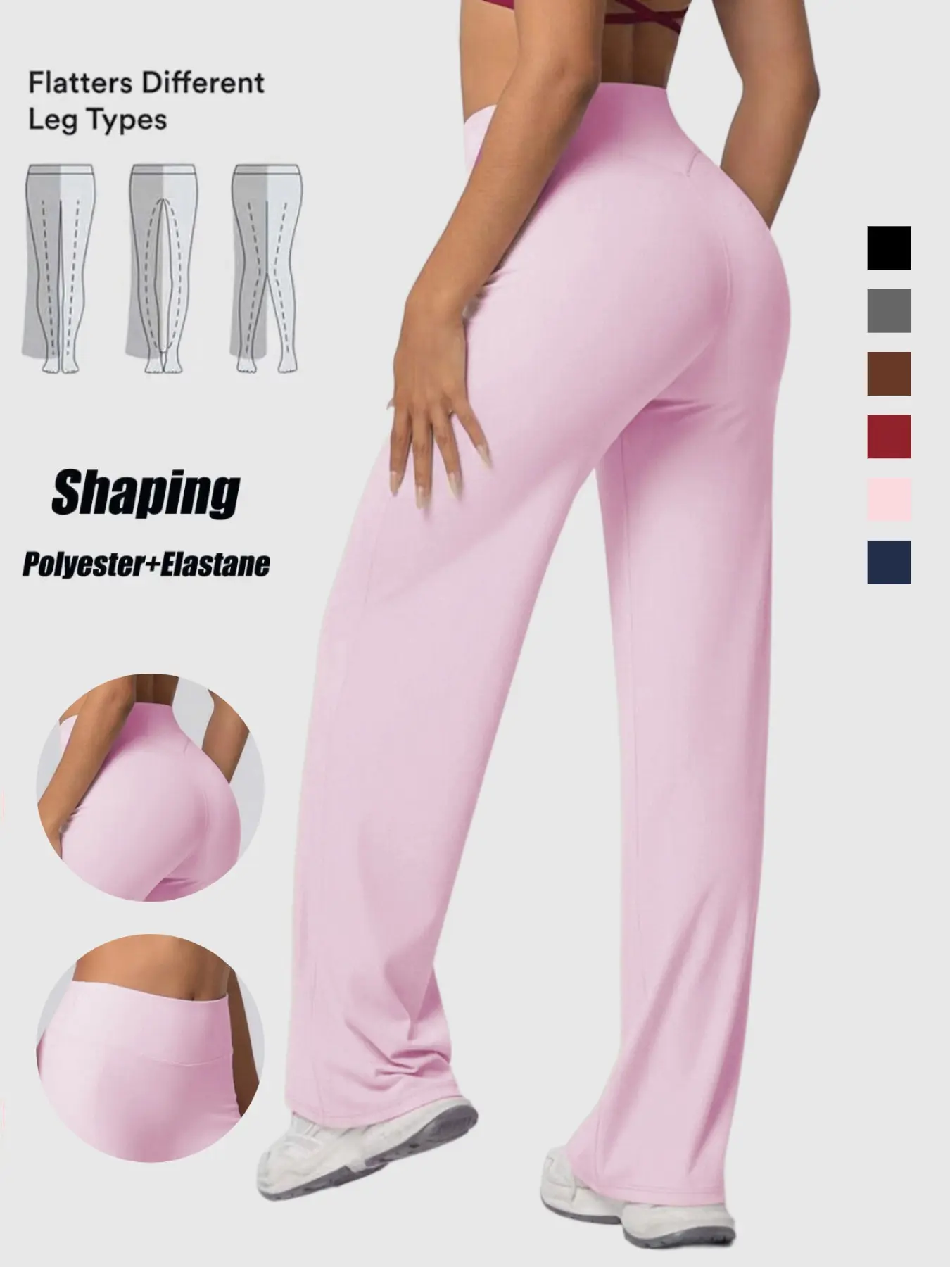 Women's Yoga Wide Leg Pants, Sports Bottoms, Activewear Bottoms, Activewear for Fitness, Workout Pants, Slimming Design, Breathable Fabric, Ideal for Outdoor Running & Gym Wear, Multiple Colors Available