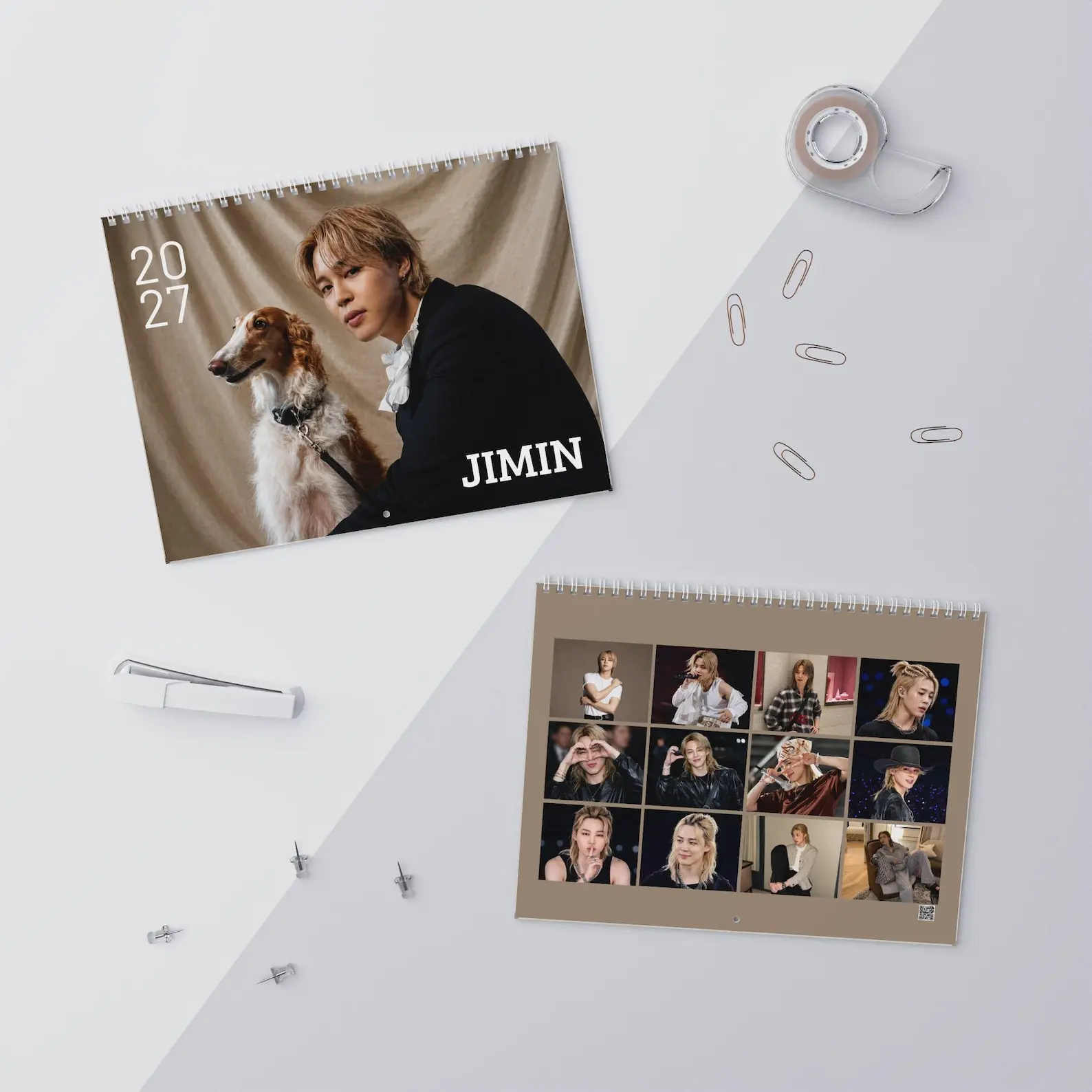 JIMIN BANGTAN 2027 Wall Calendar, Minimalist Decor, Gift for Kpop Fans, Monthly Planner, Home Office Decor, Wall Room Decor