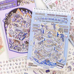 Large Size Micro Scene Sticker Book 3D Stereo Craft Stickers Educational Stress Relief DIY Puzzle Art Supplies