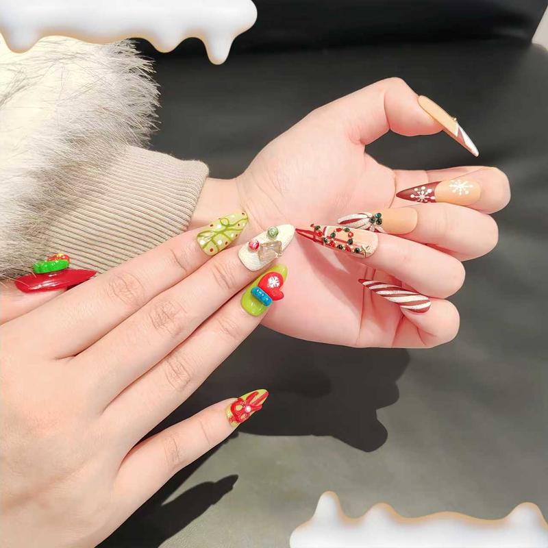 QINSINGE Winter Limited 2-Pack Press-On Nails Set | Buy 2 Save More, Cozy Winter Aesthetic, Handcrafted Luxury Nails for Holiday & Daily Looks