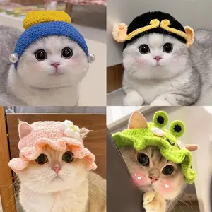Cat Dog Pet Knitted Hat, Cute Pet Cosplay Headwear, Winter Warm Accessory for Pets, Christmas Holiday Gift for Cats and Dogs