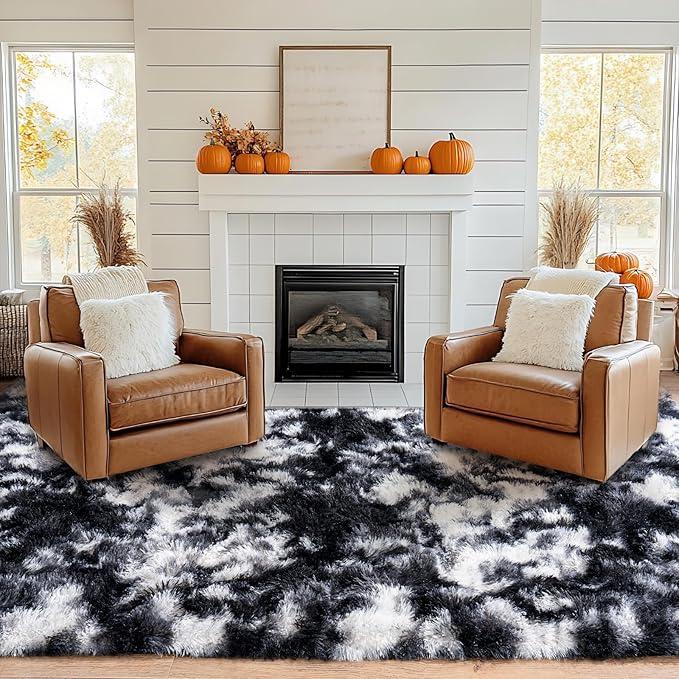 REZUTAN Soft Faux Fur Shag Rug Aesthetic Decor Carpet for Living Room Bedroom Home Decor High-Quality Faux Fur Material