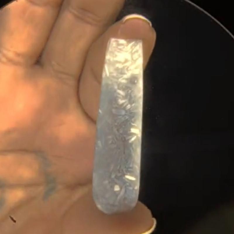 Khione's Frost Luxury Crystal Press-On Nails Pre-Order Nail Sizing Kit First Made-to-Order with Selenite Crystal for Elegant Manicure