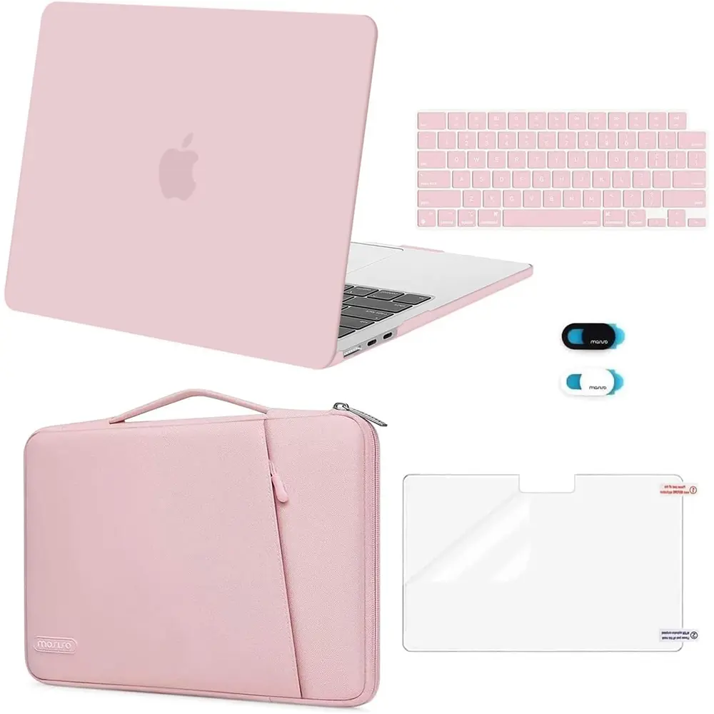 MOSISO Full Protect Plastic Hard Shell Laptop Case for MacBook Air 13in (2022-2026, M4 A3240/M3 A3113/M2 A2681) - 360° Sleeve Bag, Keyboard Cover, Privacy Shield Webcam Cover, Screen Protector, Precise Fit & Easy Access, Dust-Resistant, for School