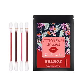 EELHOE Cotton Tip Lip Glaze, Cotton Swab Lipstick Moisturizing Non-Stick Cup Portable Lip Brush Dyeing Lip Liquid Disposable Lipstick Liquid pollux  cosmetics Waterproof Dual-Sided Eyebrow Pencils Pack natural finish makeup cream blush stick mary  kay
