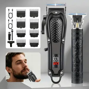Men'S Electric Hair Clipper Set with LED Display - USB Rechargeable, Shaver, Professional Barber Clipper - Perfect for Trimming Hair and Beards, A Perfect Christmas Day and Father'S Day Gift