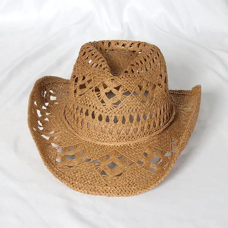 Unisex Straw Cowboy Hat – Western Cowgirl Hat with Shapeable Wide Brim,, Summer Sun Hat for Men & Women, TikTok Trending