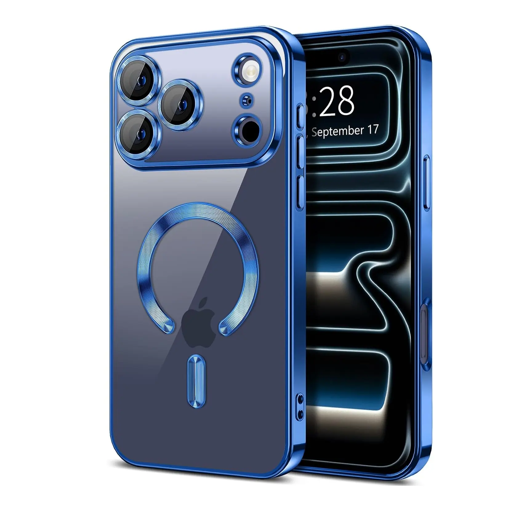 MagSafe-Compatible Magnetic Slim Soft TPU Smartphone Case with Full Camera Lens Protector, Plating, Never-Yellowing Feature - Shockproof Luxury Protection for iPhone 17 Pro Max,16,15,14,13,12 - Mother’s Day Gift Cellphone Accessories