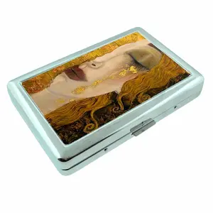 Gold Woman Art Illustration Metal Case Wallet