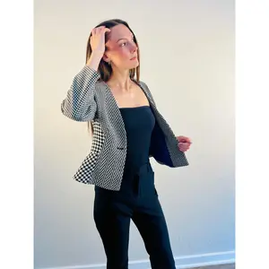 Ann Taylor Houndstooth Peplum Jacket