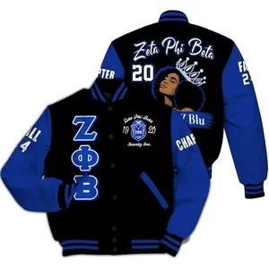 Ireishprint Zeta Phi Beta Custom Chapter Varsity Jacket, Zeta Queen Z Phi B Black 1920 Sorority Jacket, Baseball Varsity Jacket, Lightweight Sport Jacket, Everyday Streetwear
