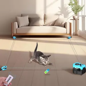 PAWHM Hands-Free Automatic Cat Teaser – AsFrost Interactive Cat Toys for Indoor Cats, Feather Teaser for Bored Kittens, Remote/Auto Cat Treadmill, DIY String & Moving Mouse Hunting Toys