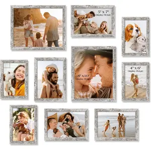 Collage Picture Frames Wall Decor 10 Pack, Gallery Wall Rustic Picture Frame Set for Wall or Tabletop Display, Multi Sizes with Two 8x10, Four 5x7, and Four 4x6 Photo Frames