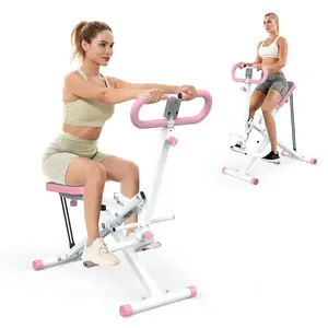 Squat Machine Glutes Workout Adjustable Resistance Foldable Exercise Equipment Leg Exercise Machine with 350lbs Weight Capacity, Rowing Machine