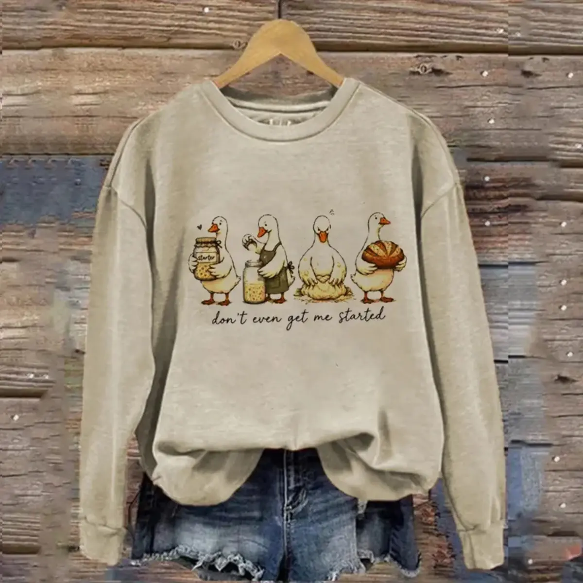 Don't Get Me Started Sourdough Sweatshirt, Funny Goose Baking Crewneck, Sourdough Bread Baker Sweatshirt, Cottagecore Kitchen Pullover, Cozy Baker Gift for Bread Lovers
