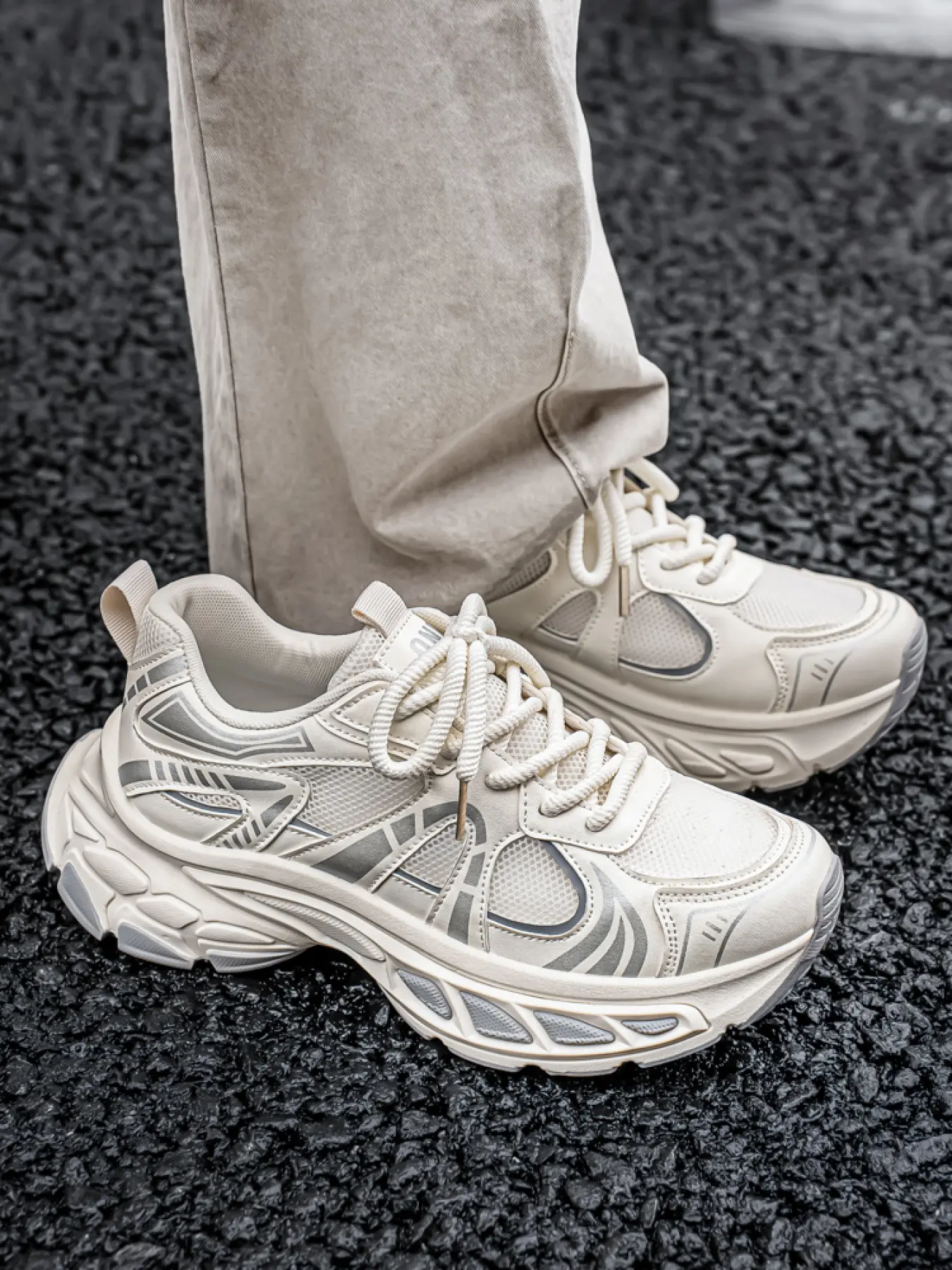 Men's Retro Mesh Dad Shoes, Breathable Thick Sole Casual Sports Sneakers Trendy Versatile Daily Walking Running Trainers Sporty Running Fashion Workout Sneakers
