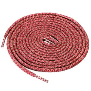 INSPIRE CHIC 2 Pairs Athletic Unisex Elastic Reflective Round Shoelaces for Sneakers Red