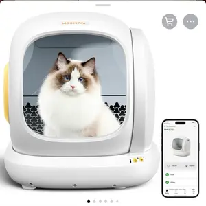 MeoWant large Self Cleaning Cat Litter Box with APP Control, Safety Protection, Odor Removal, and Included Mat & Liner for Multiple Cats