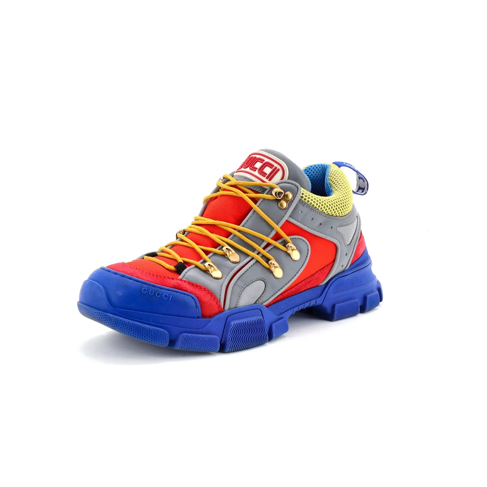 Pre-owned Gucci x SEGA Flashtrek Sneakers Leather and Suede with Mesh by Rebag