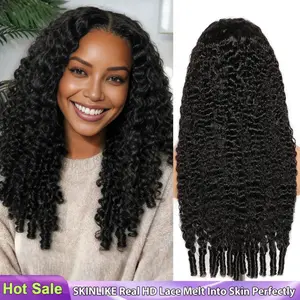 【Hot】Lemoda 200% Density Full 13x6 SKINLIKE Real HD Lace Frontal Burmese Curly Virgin Human Hair Wigs Invisible 0.1mm Ultra-thin Frayed Ends Lace Front Wig Pre Plucked Tiny Knots