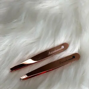 Azizalicious Stainless Steel Precision Tweezers for Eyebrows and Facial Hair Removal